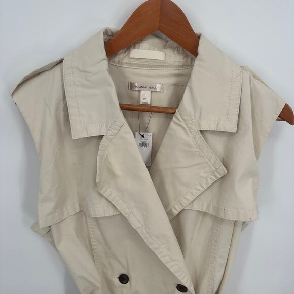 BANANA REPUBLIC NWT Trench Dress in Transition Cream White // L - Picture 5 of 11
